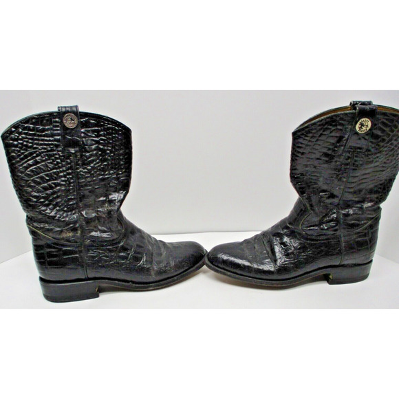 Rogers boots Western Cowboy Black Exotic print boot - size 10 - Picture 4 of 13